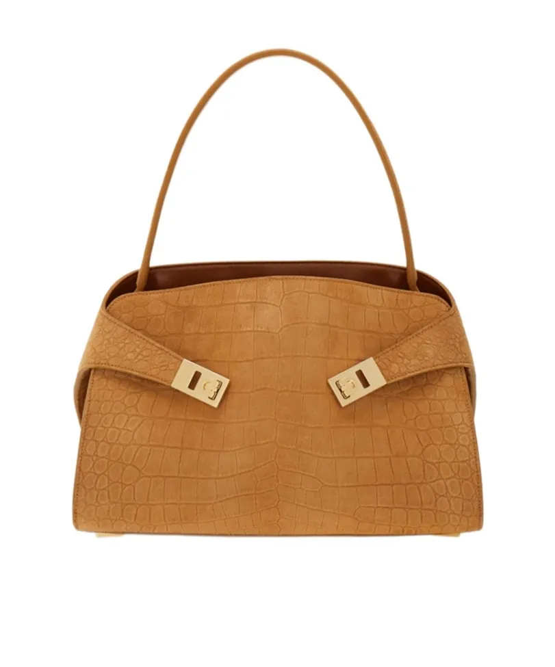 Ferragamo Gancini Embossed Shoulder Bag