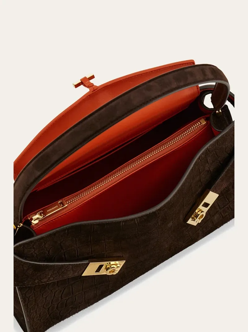 Ferragamo Eyewear Hug Textured Shoulder Bag