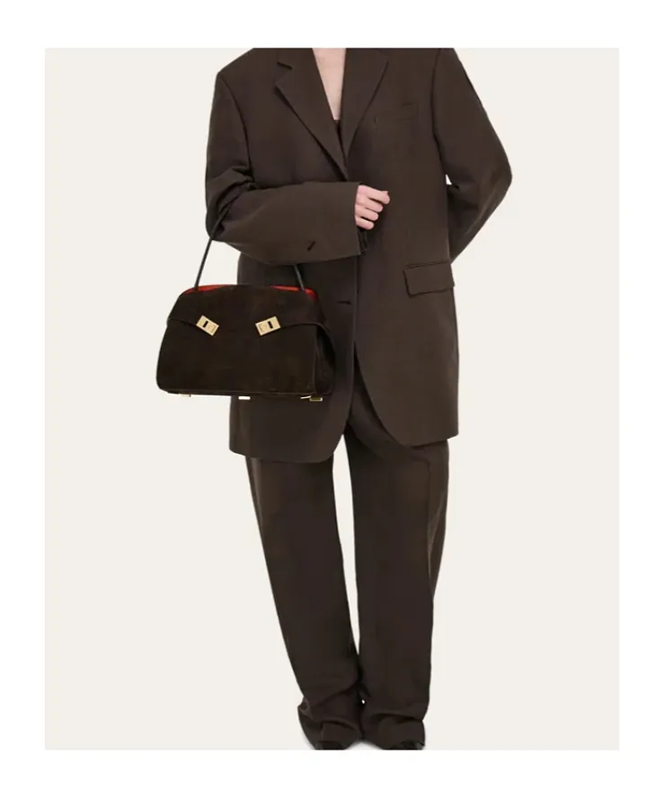 Ferragamo Eyewear Hug Textured Shoulder Bag