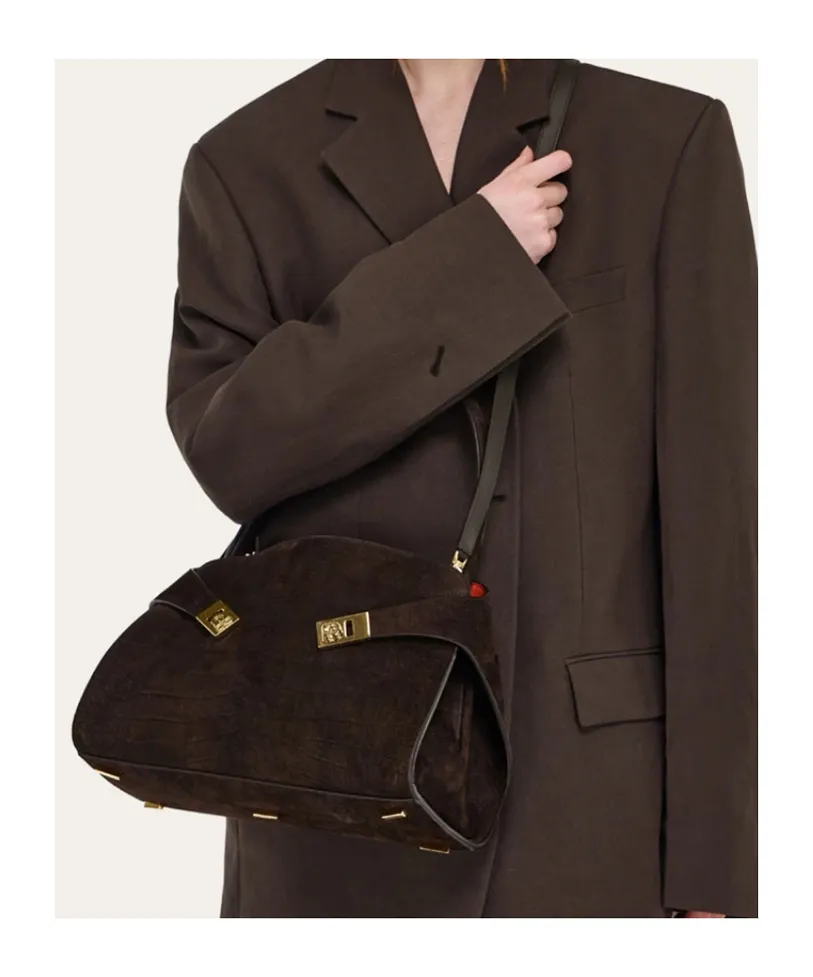 Ferragamo Eyewear Hug Textured Shoulder Bag