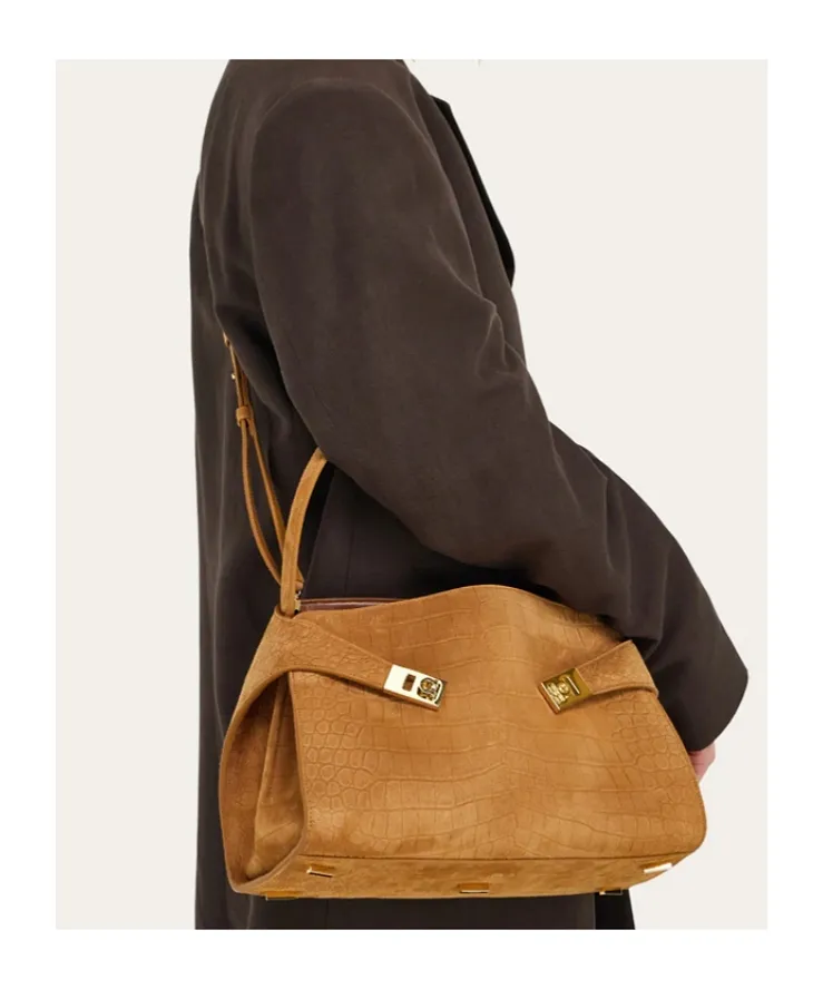 Ferragamo Gancini Embossed Shoulder Bag