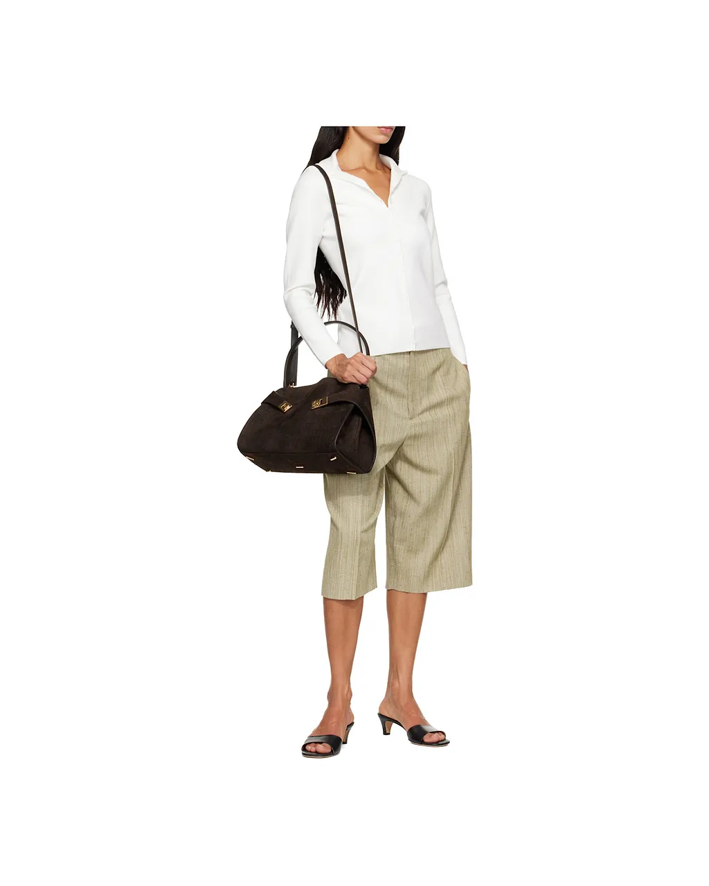 Ferragamo Eyewear Hug Textured Shoulder Bag