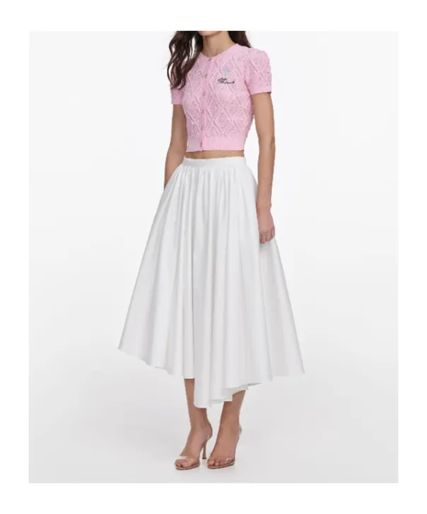Self-Portrait Pointelle Cropped Cardigan