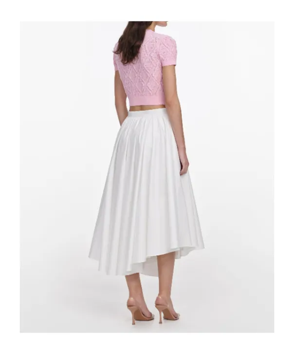 Self-Portrait Pointelle Cropped Cardigan