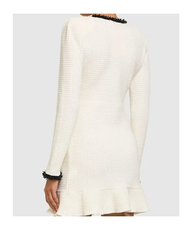 Round-Collar Long-Sleeved Dress
