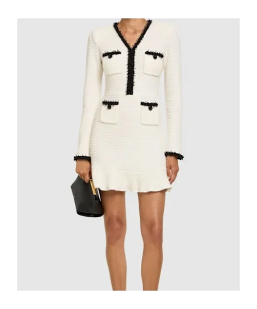 Round-Collar Long-Sleeved Dress