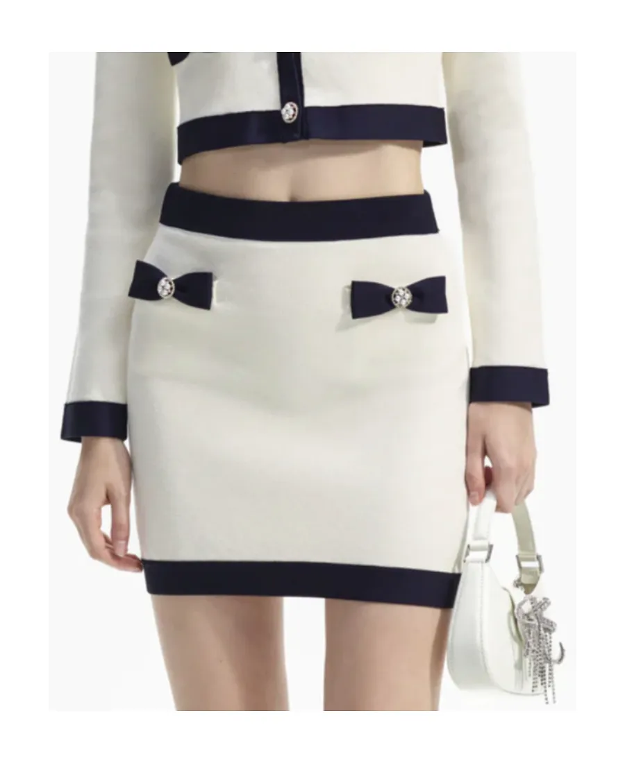 Self-Portrait Bow-Detailed Mini Skirt