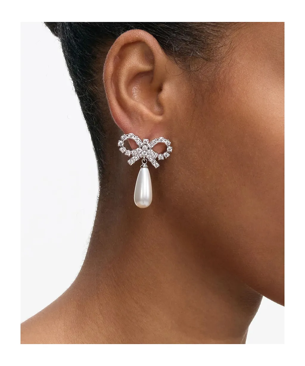 Self-Portrait Bow Embellished Earrings