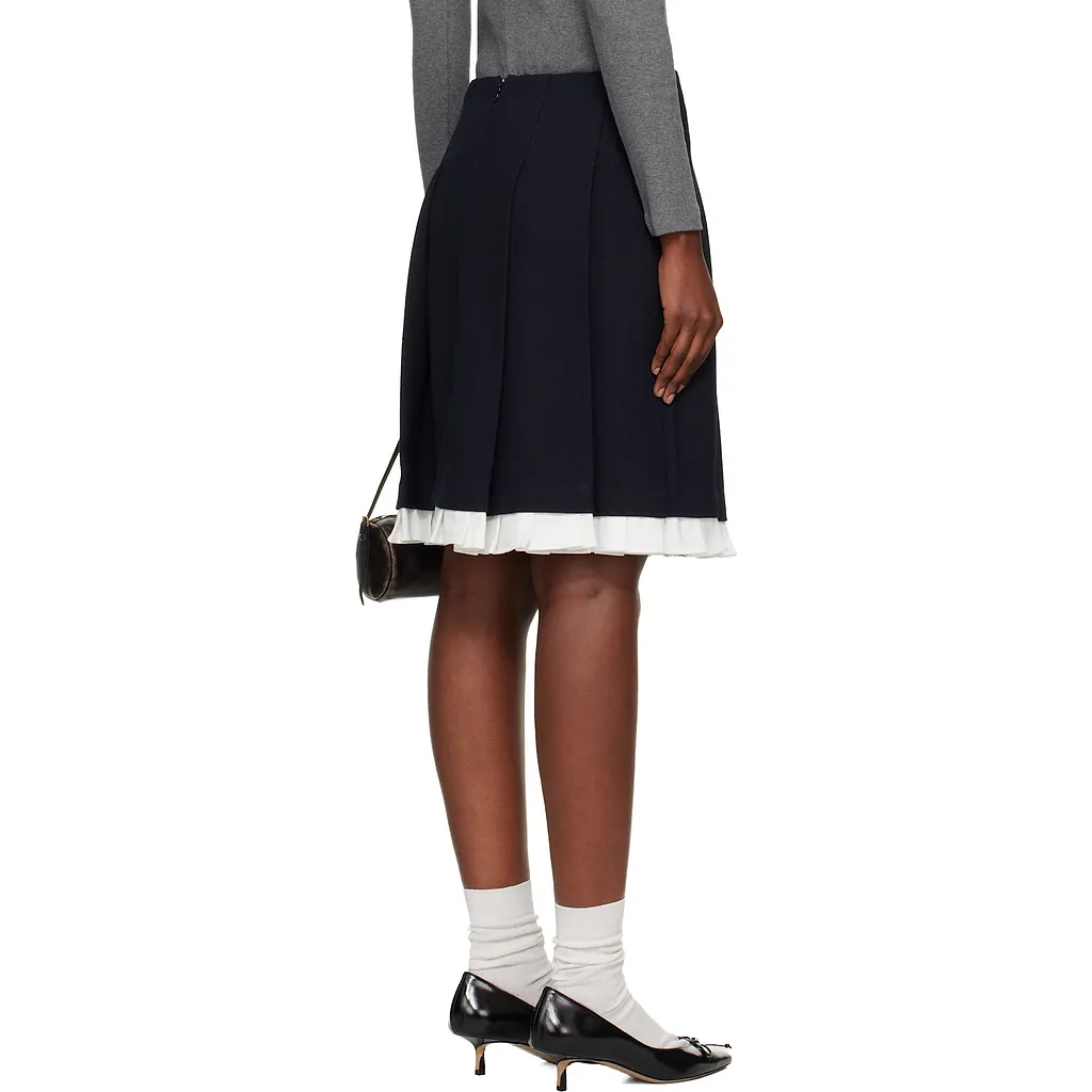 Shushu/Tong Patchwork Lace Wide Pleat Skirt
