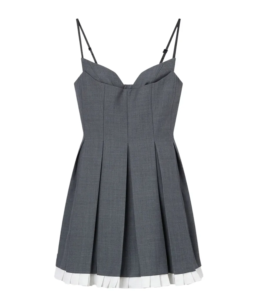 Shushu/Tong Pleated Sweetheart Dress