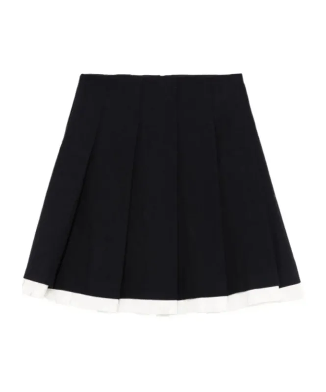 Shushu/Tong Patchwork Lace Wide Pleat Skirt