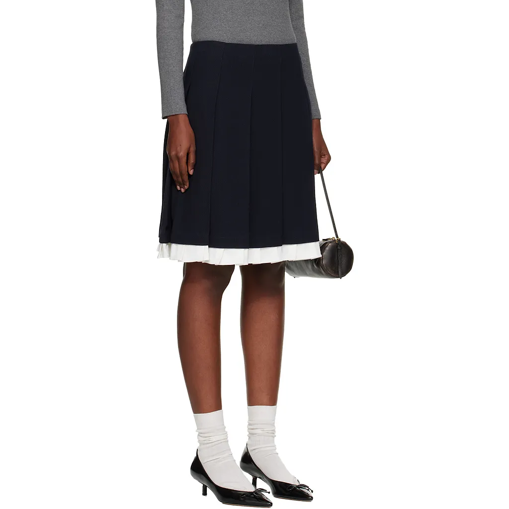 Shushu/Tong Patchwork Lace Wide Pleat Skirt