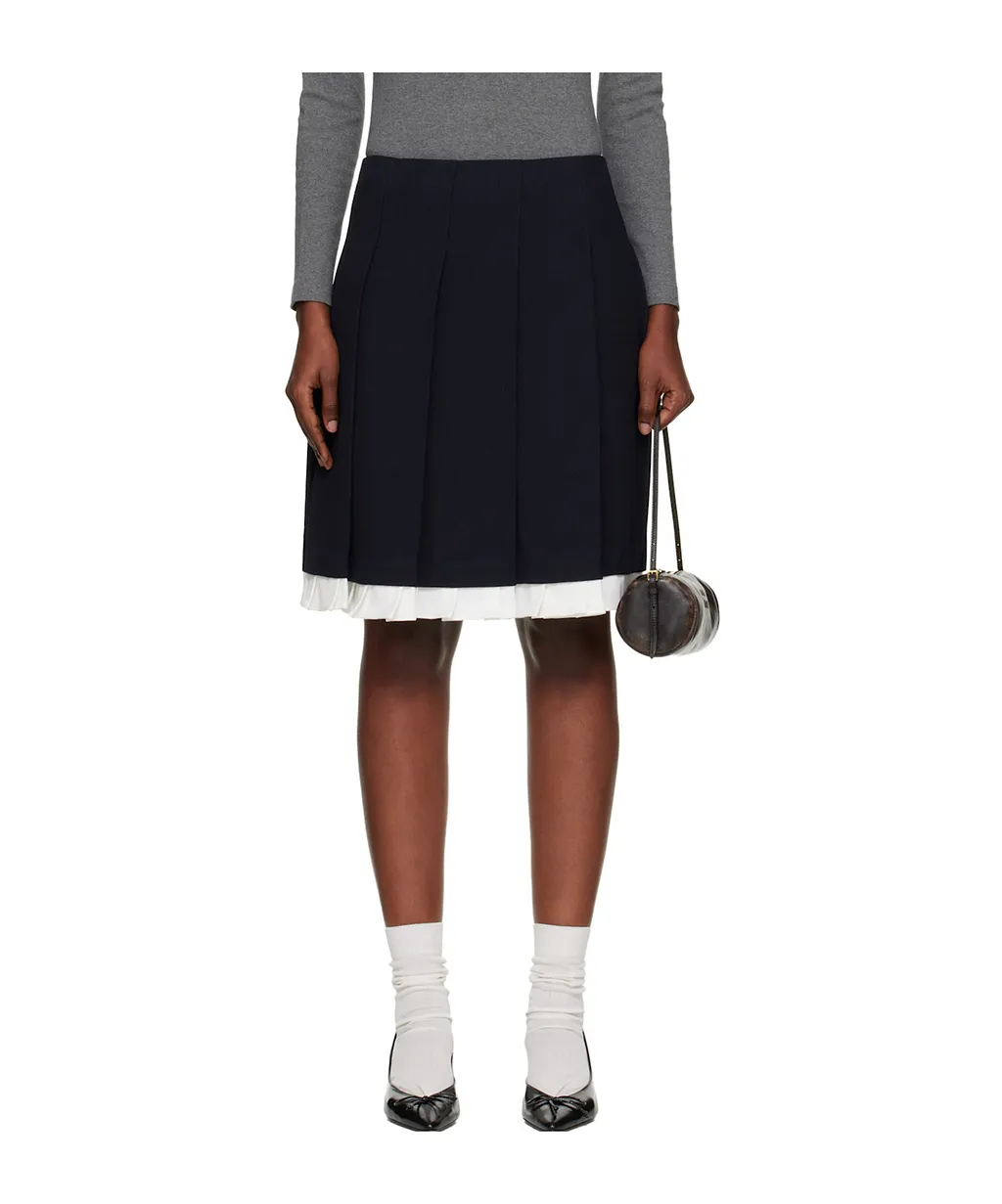 Shushu/Tong Patchwork Lace Wide Pleat Skirt