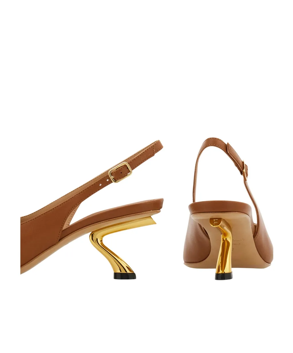 S-Shaped Heel Slingback