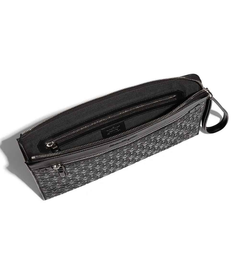 Ferragamo Gancini Embossed Zip-Up Clutch Bag