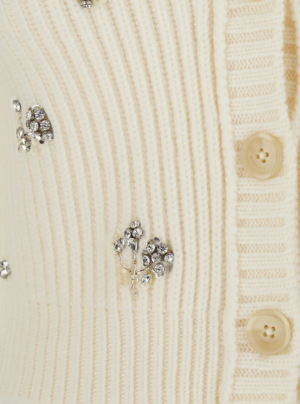 Simkhai Rhinestoned Cropped Cardigan
