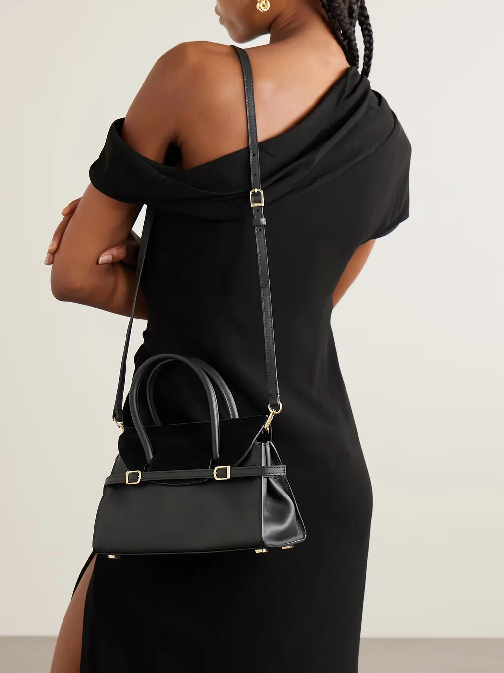 Small River Suede Buckle Tote Bag