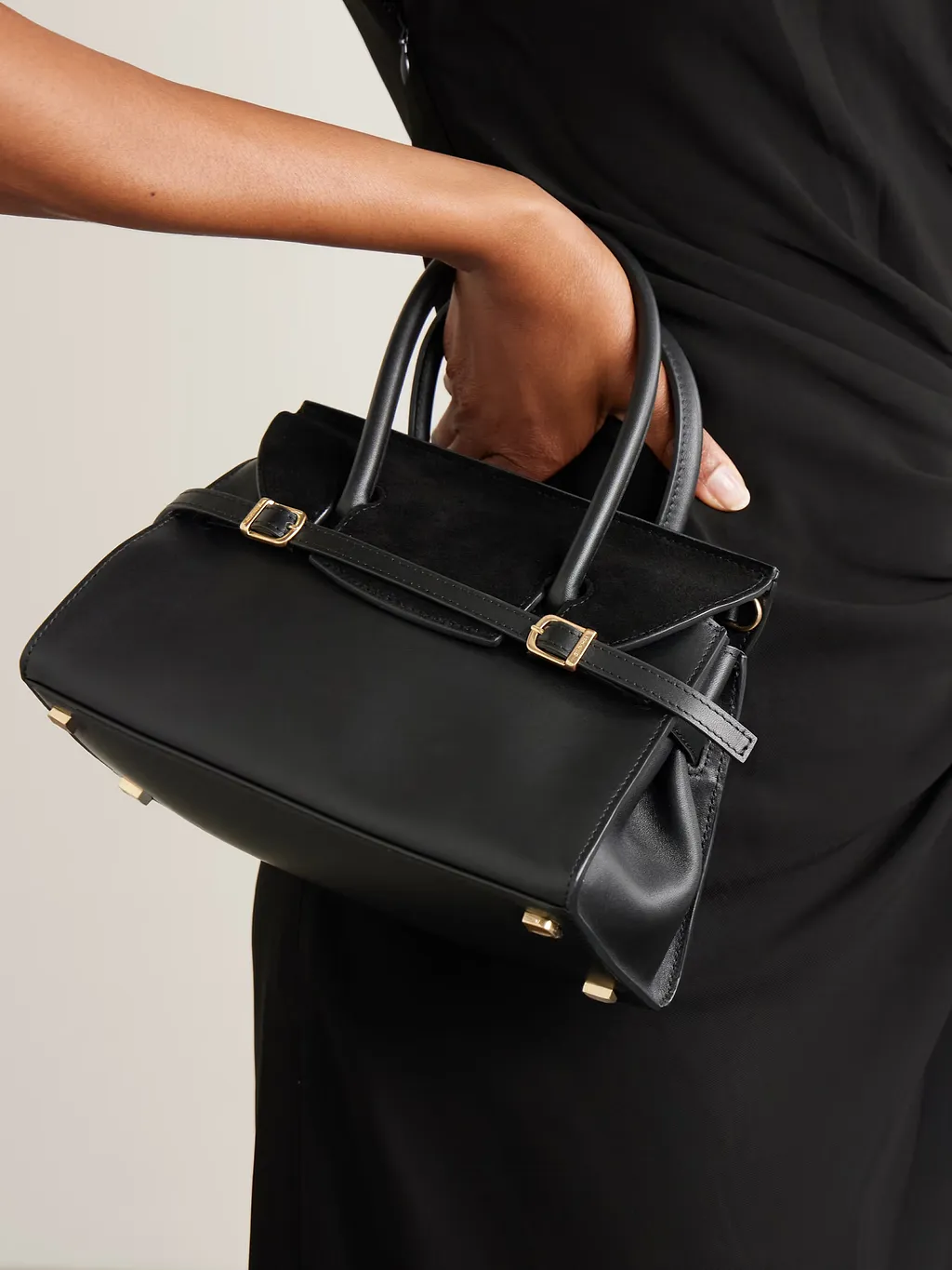 Small River Suede Buckle Tote Bag