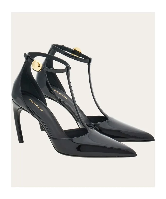 Ferragamo T-Strap Pointed-Toe Pumps