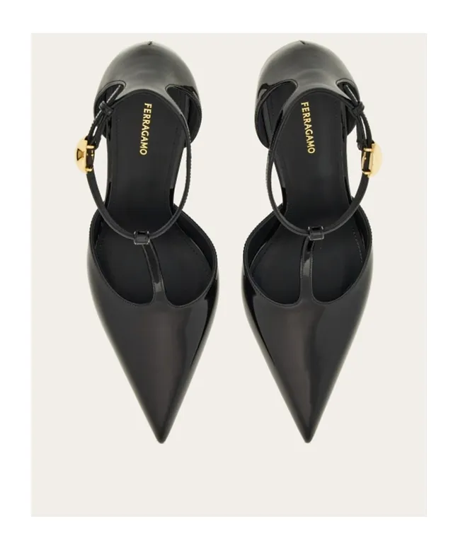 Ferragamo T-Strap Pointed-Toe Pumps