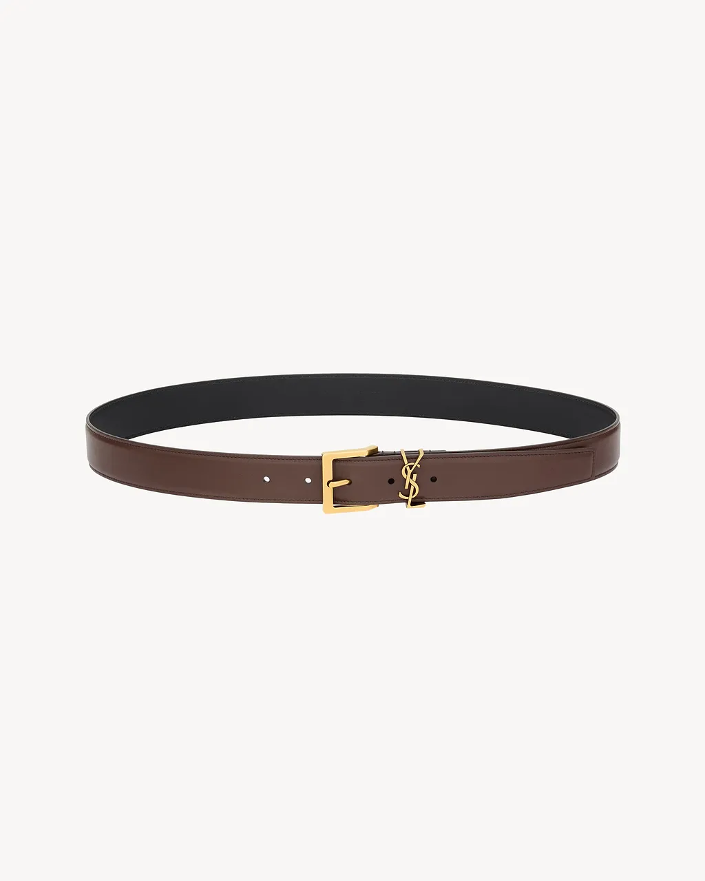 Saint Laurent Cassandre Logo Leather Belt