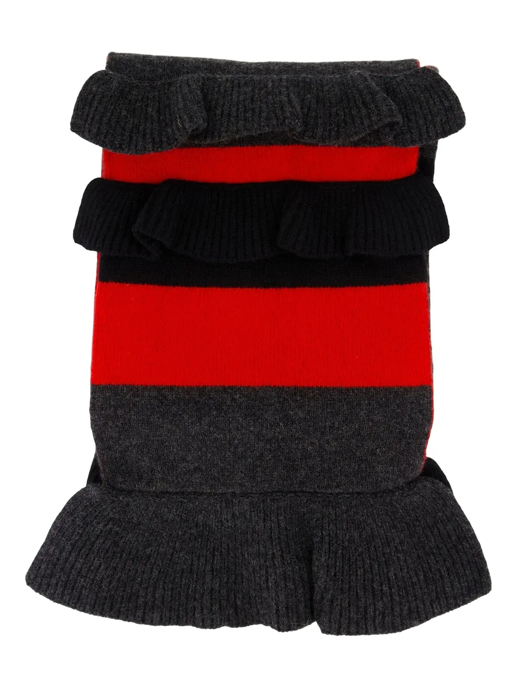 Simone Rocha Ruffle Graphic Logo Knit Scarf
