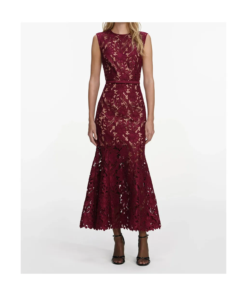 Self-Portrait Guipure Lace Midi Dress
