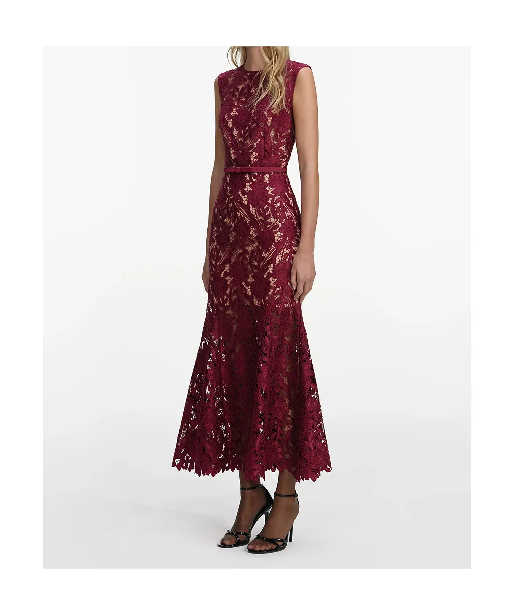 Self-Portrait Guipure Lace Midi Dress