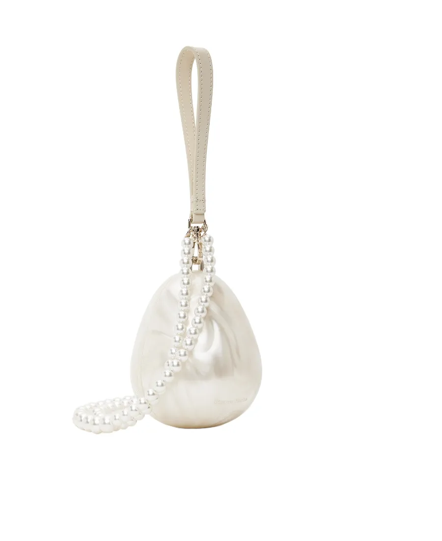 Pearl-Embellished Egg Mini Bag