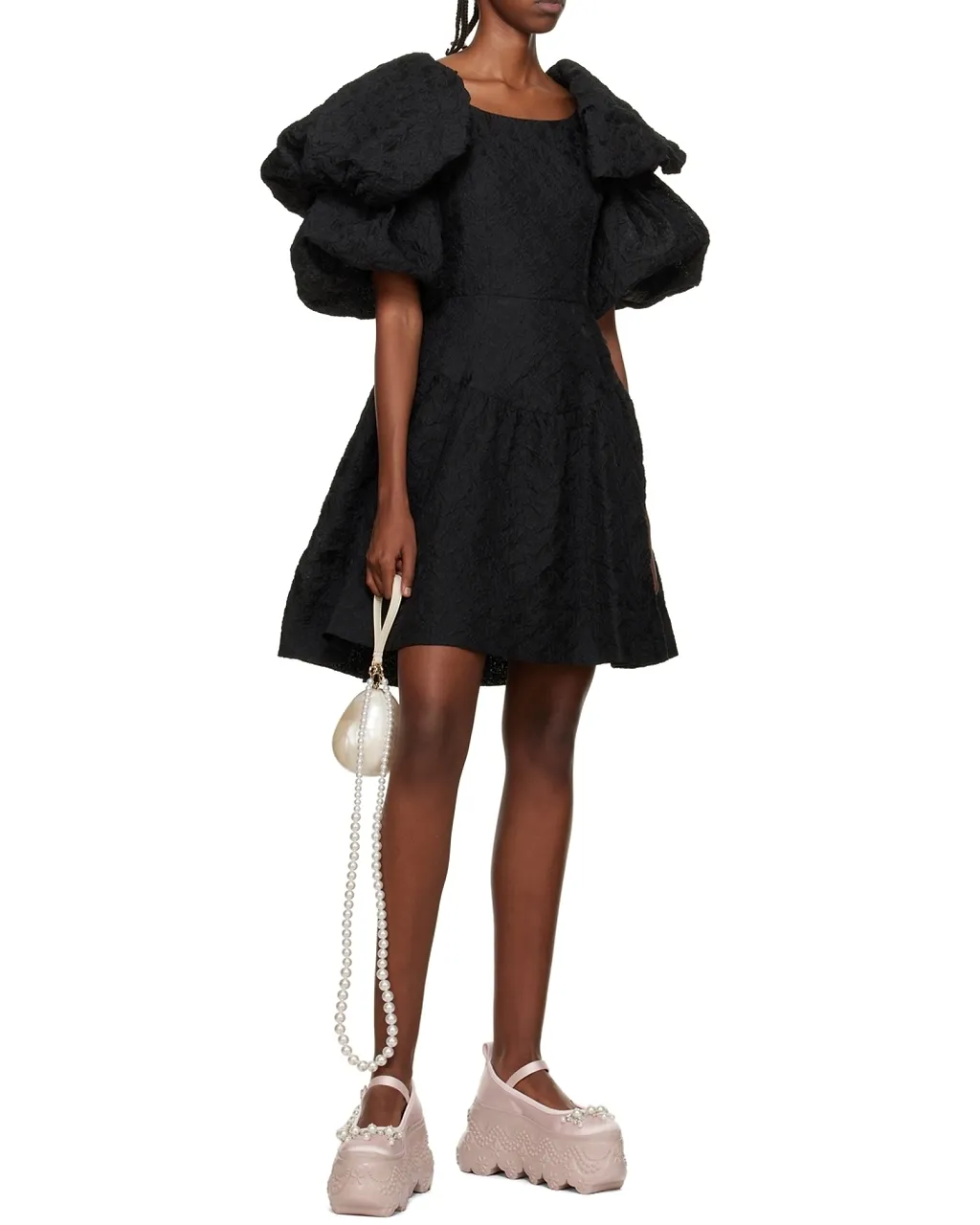 Pearl-Embellished Egg Mini Bag