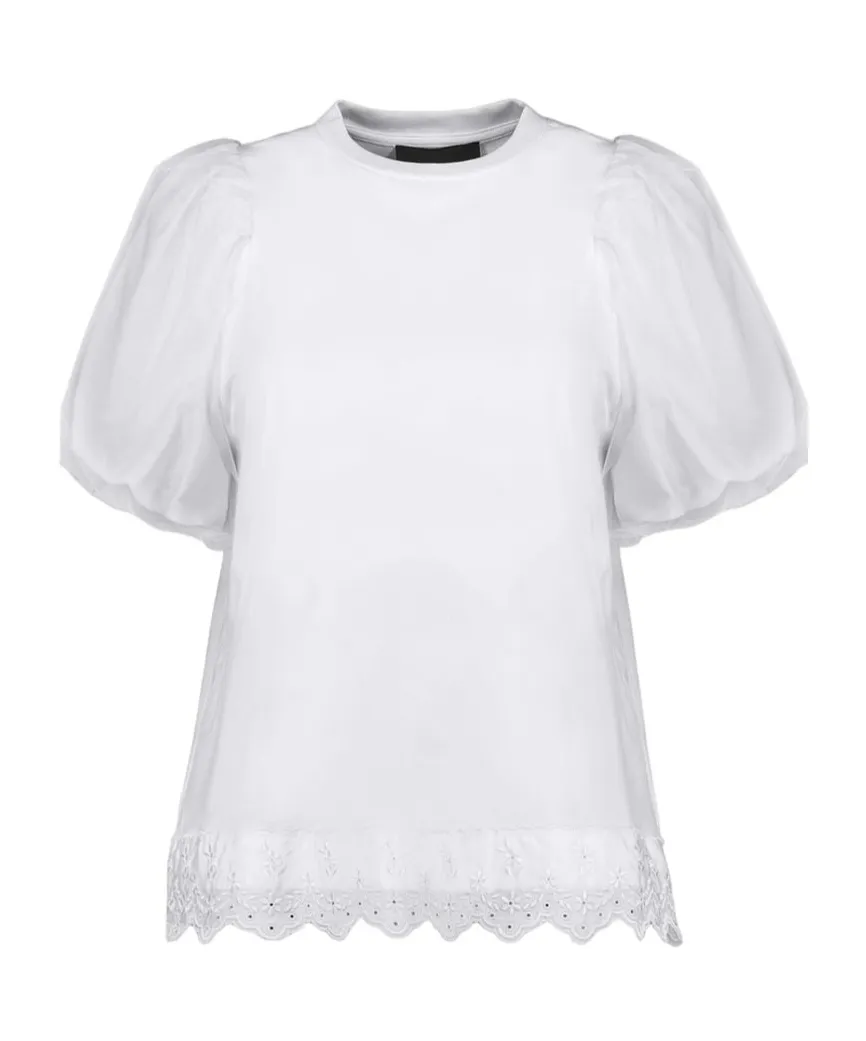 Simone Rocha Lace Detailed Puff-Sleeved T-Shirt