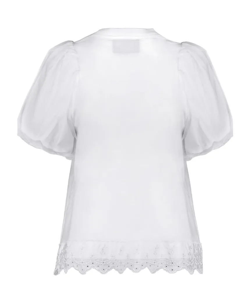 Simone Rocha Lace Detailed Puff-Sleeved T-Shirt