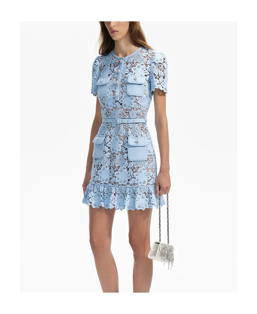 Self-Portrait Lace Peplum Mini Dress
