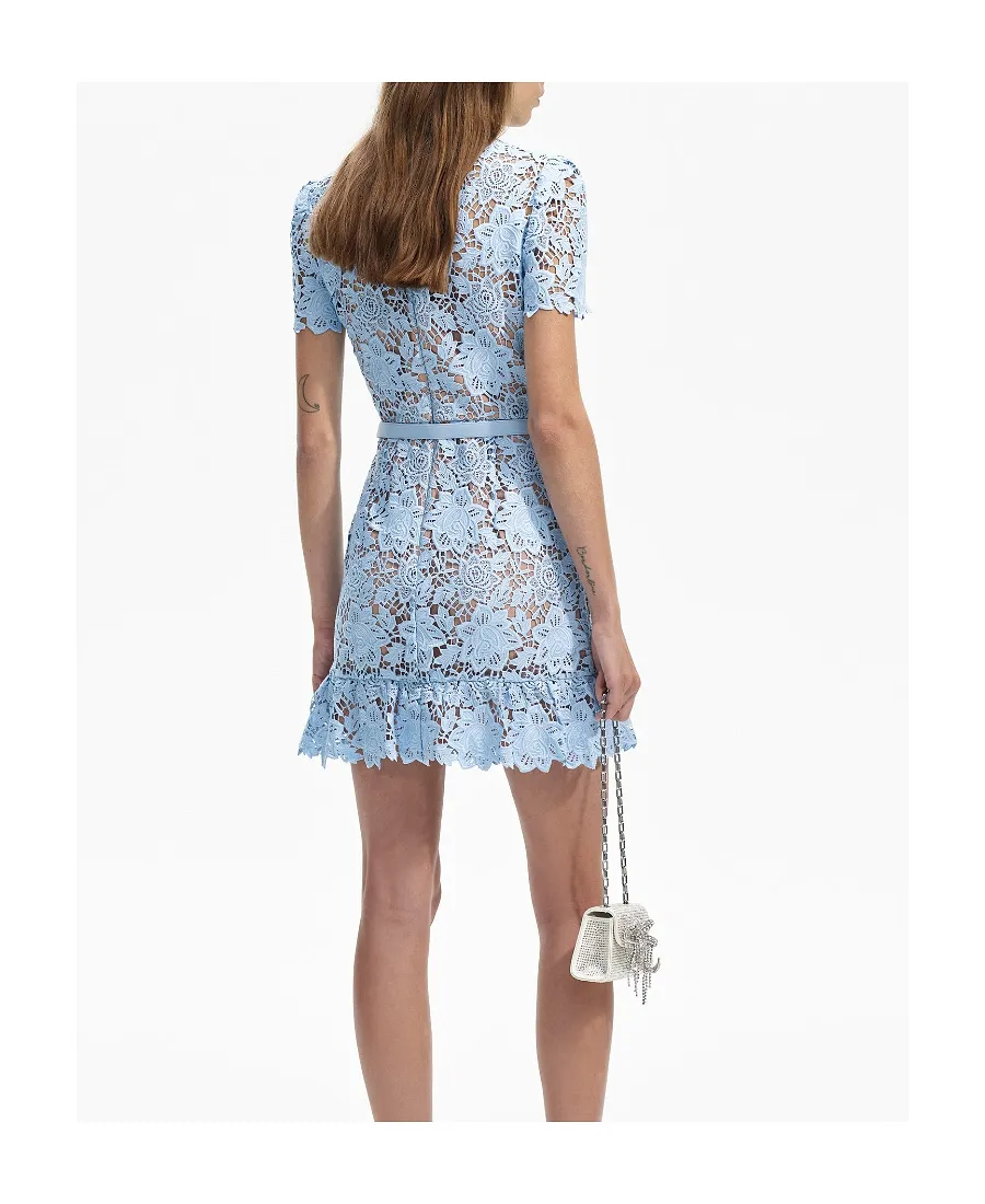 Self-Portrait Lace Peplum Mini Dress