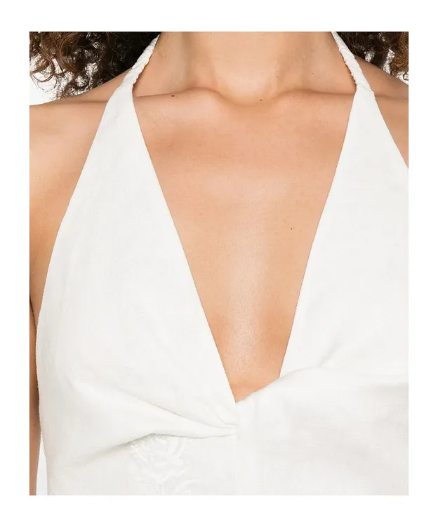 Halterneck Embroidered Dress
