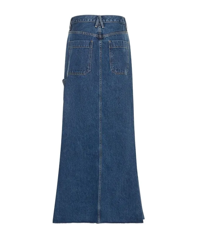Worker Slit Denim Skirt