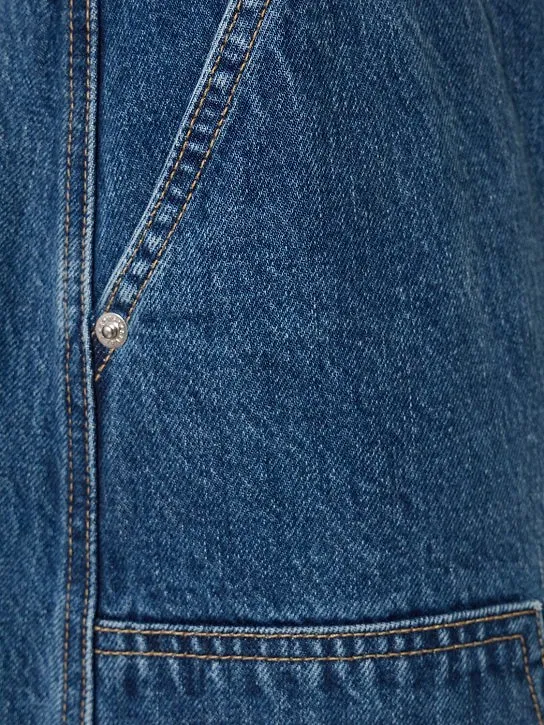 Worker Slit Denim Skirt