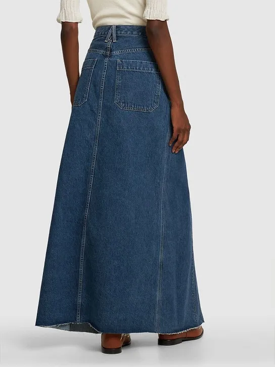Worker Slit Denim Skirt