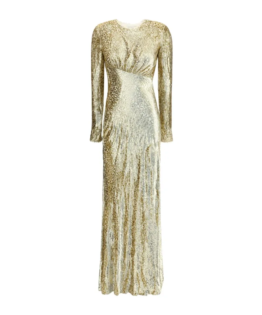Self-Portrait Sequin Cut-Out Maxi Dress
