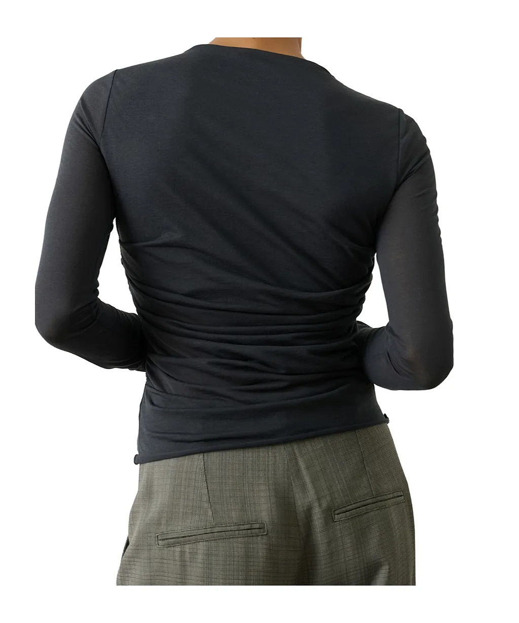 Gaia Ruched Long-Sleeved T-Shirt
