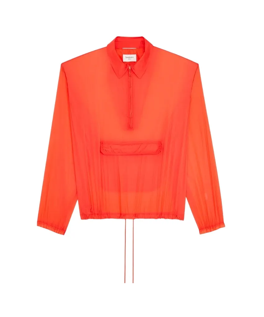 Saint Laurent Half-Zipped Drawstring Windbreaker