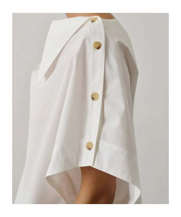 Issa Button Short-Sleeve Blouse