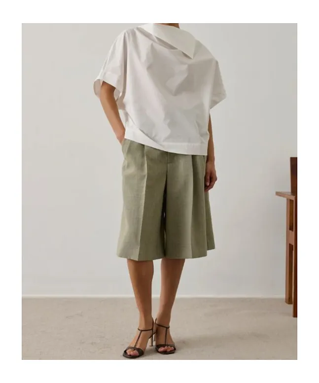 Issa Button Short-Sleeve Blouse