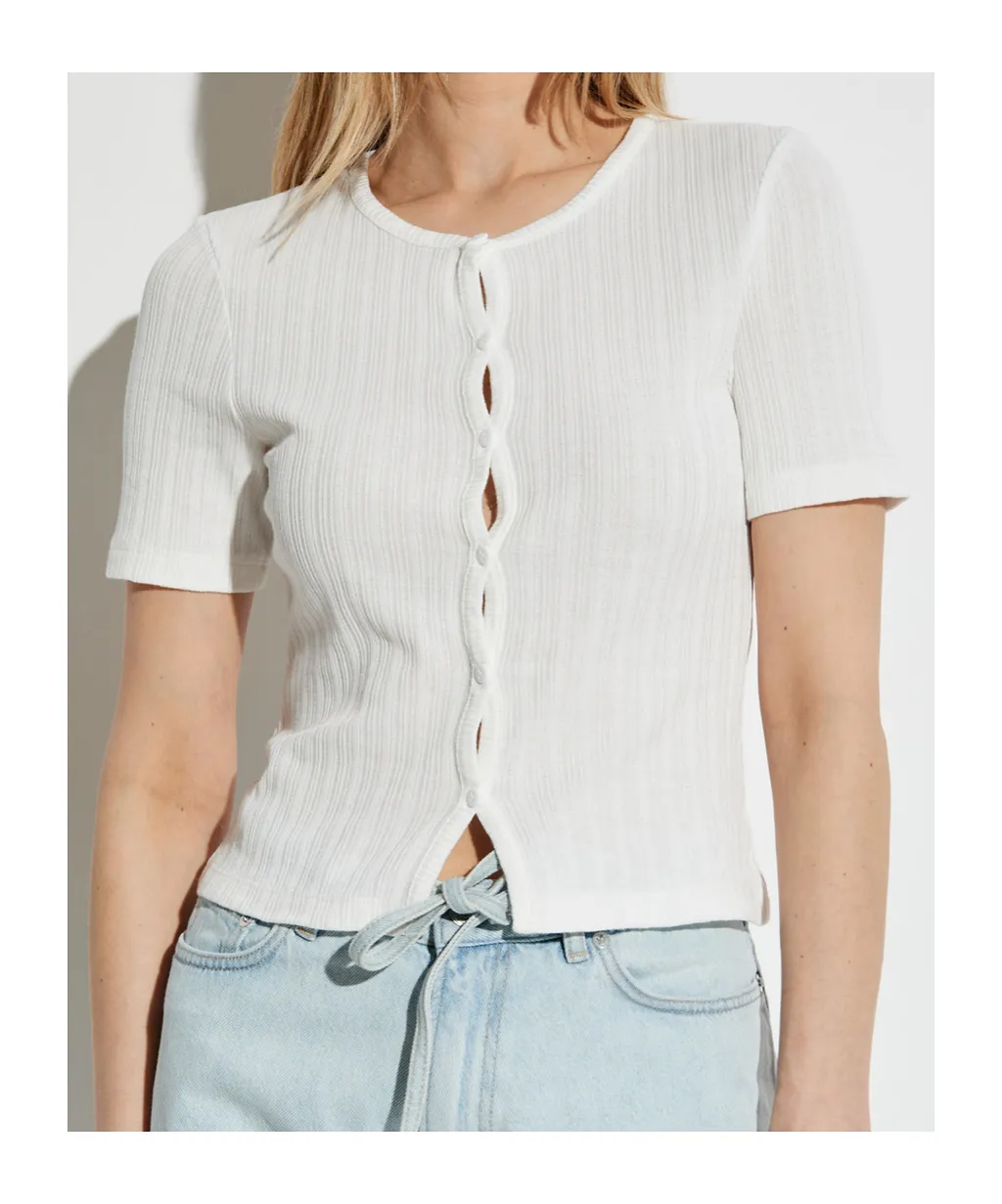 SamsØE SamsØE Buttoned Ribbed Top