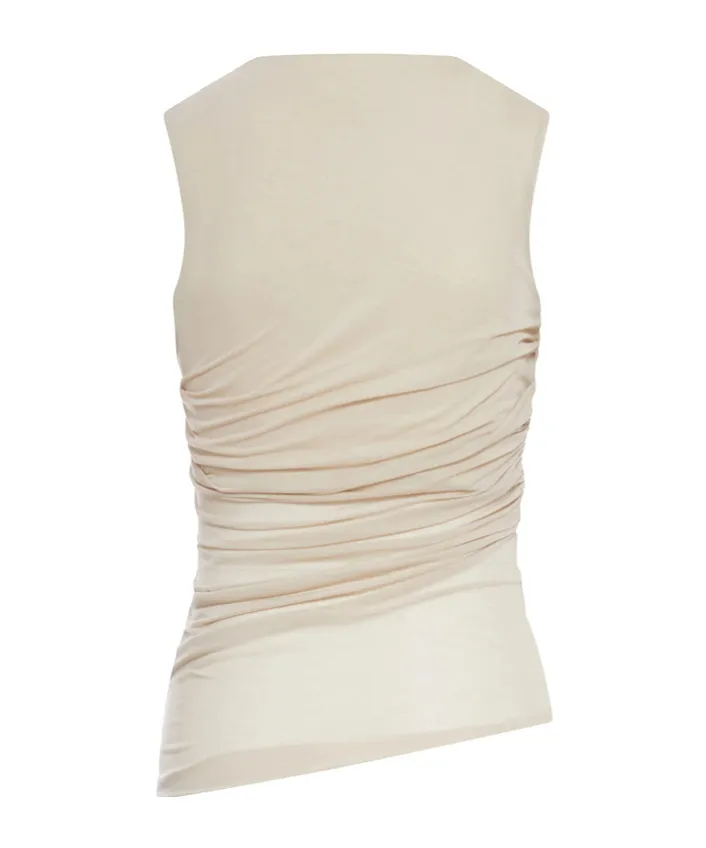 Pleated Asymmetrical Vest