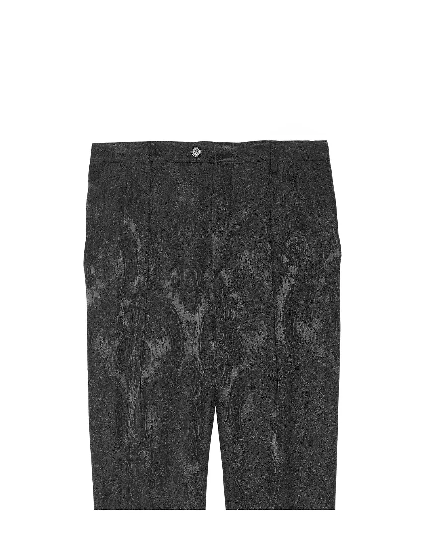 Paisley Jacquard Straight Trousers