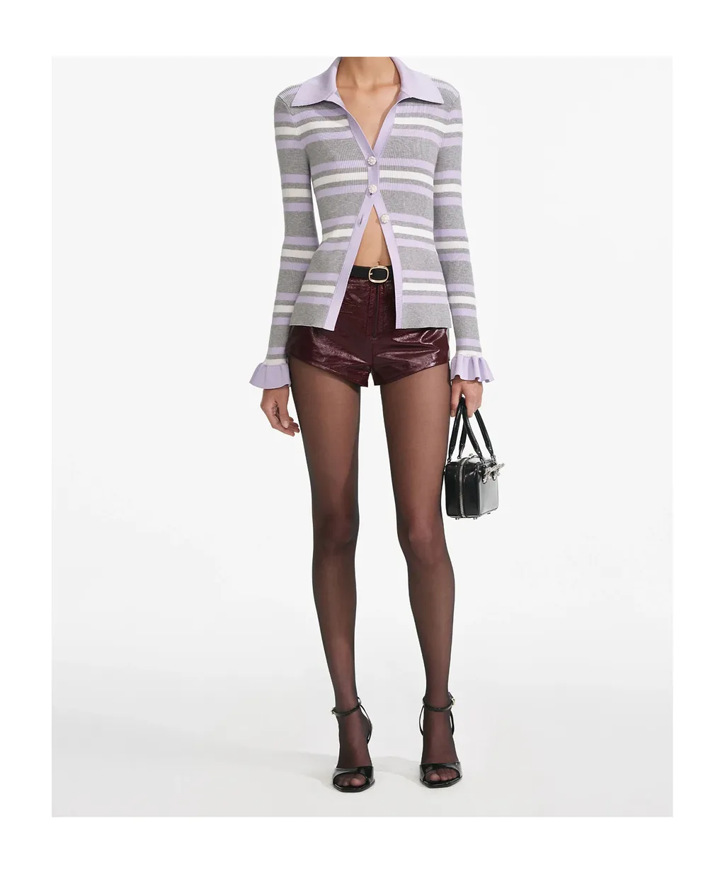 Self-Portrait Striped Knitted Top