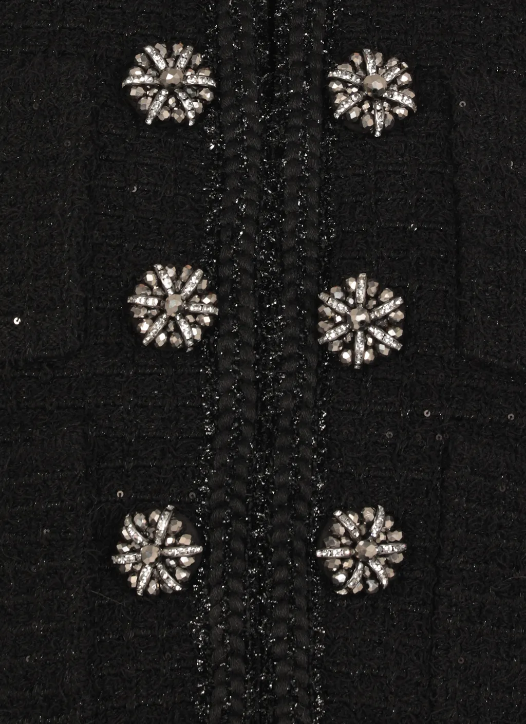 Self-Portrait Textured Cropped Knitted Jacket
