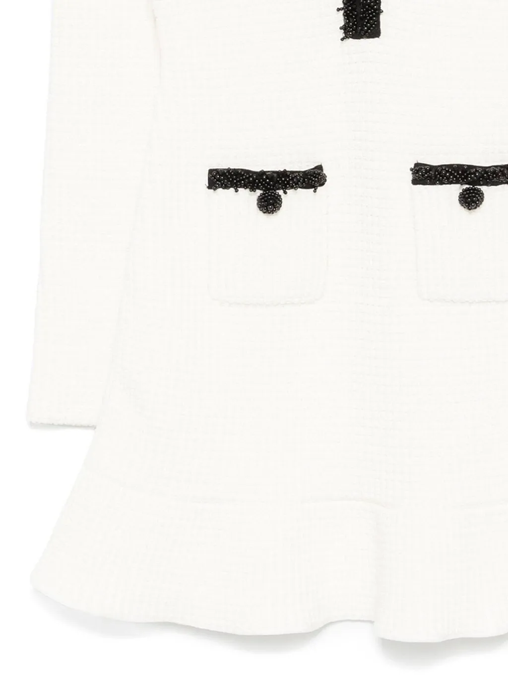 Self-Portrait Bead-Detailed Long-Sleeved Mini Dress