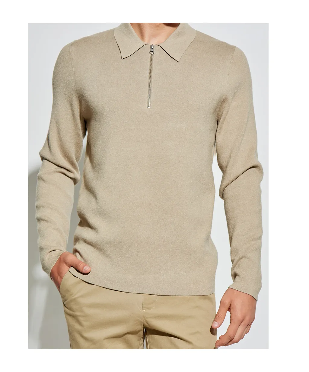 Zip-Neck Polo Shirt